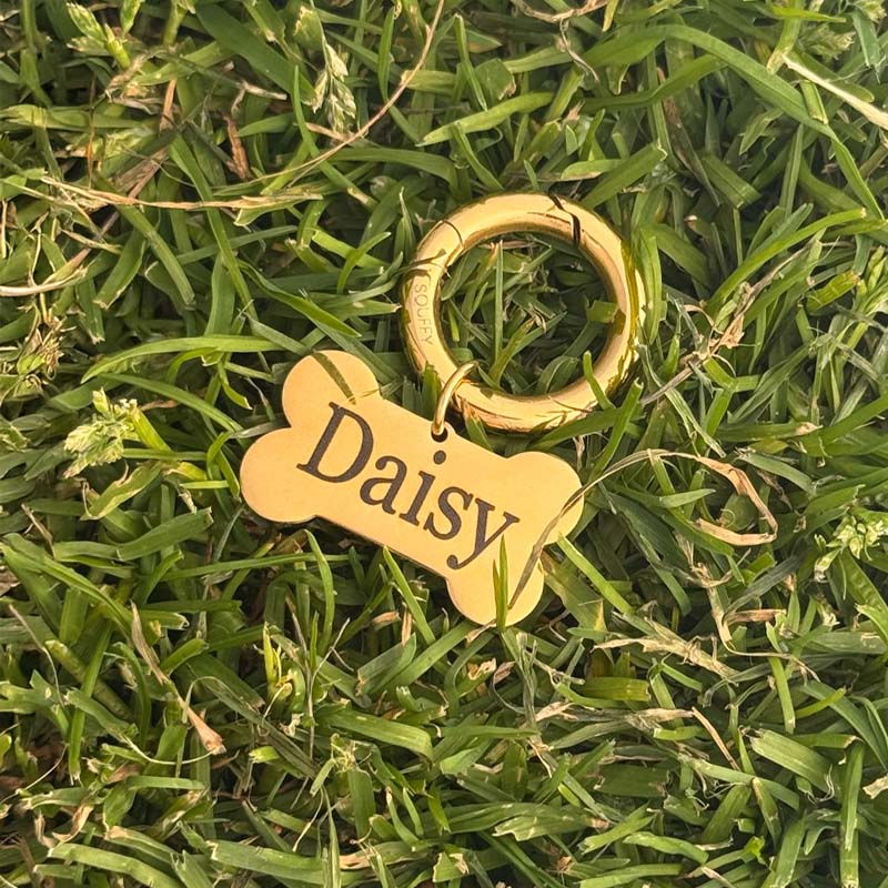 Medaglietta Osso Dorato Inciso